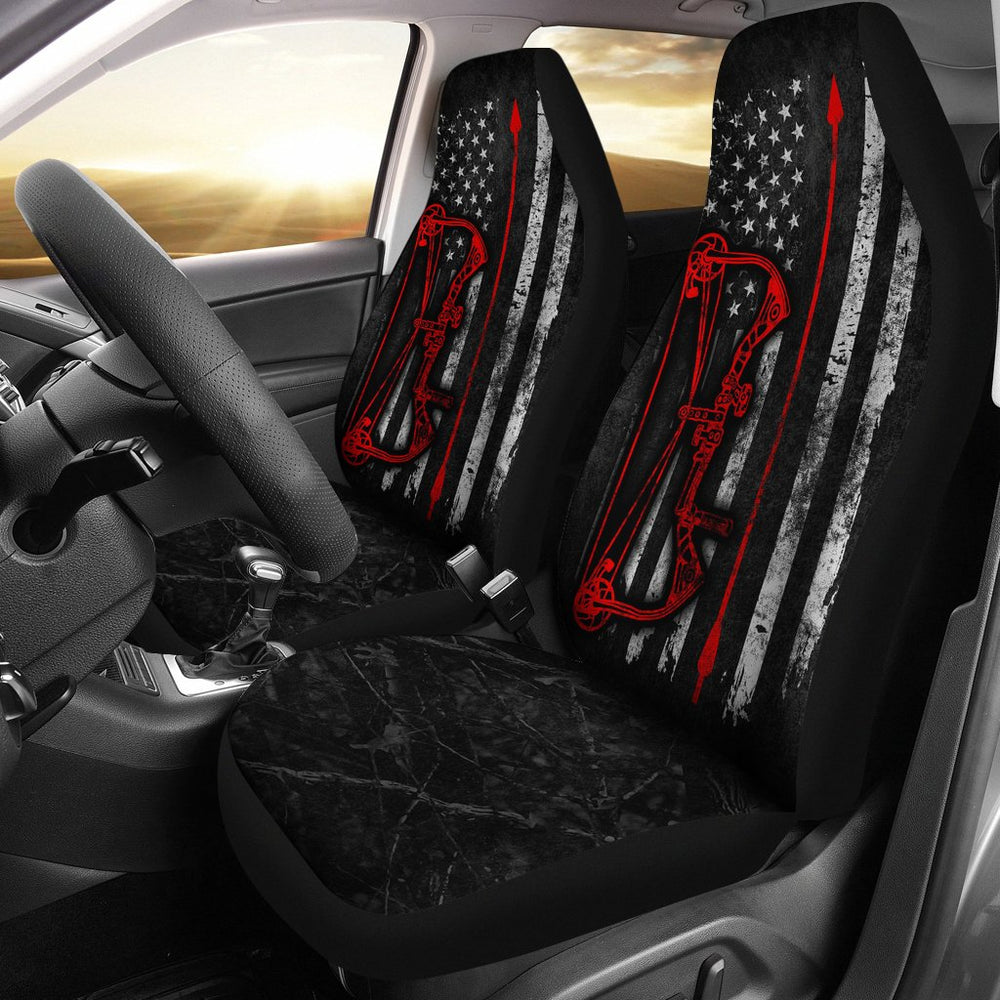 Bowhunting American Flag Camo Car Seat Covers (Set Of 2)